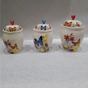 Vintage butterfly kitchen canisters